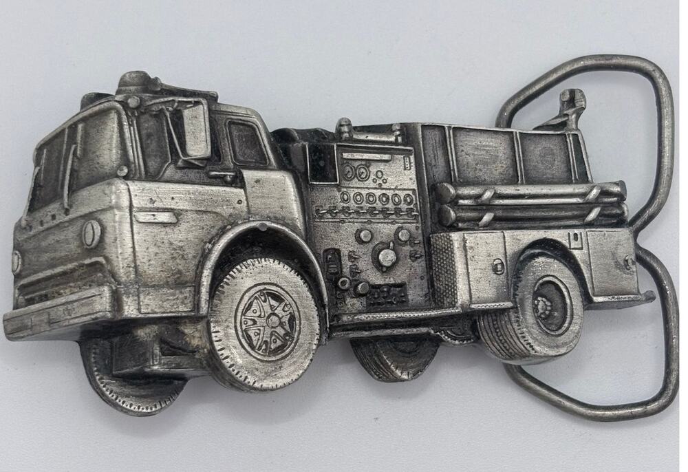 1979 Breitenbach Pewter Firetruck W-39 Belt Buckle